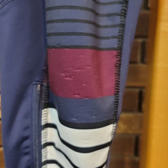 Champion spandex leggings multi stripe zip ankle mesh pockets athletic - Picture 6 of 9